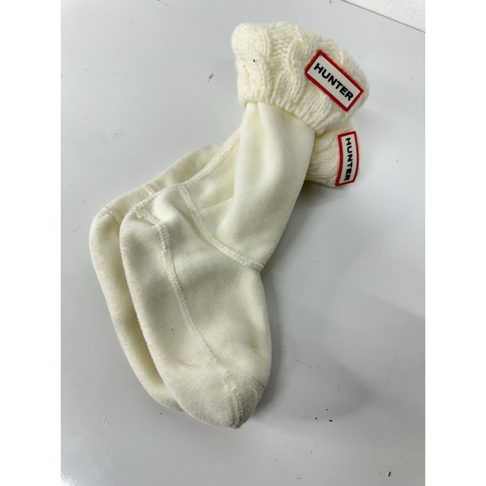 Hunter Kids Girls Stitch Cable Boot‎ Sock Liner Cream / Size Medium (11-13)